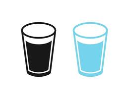 bicchiere di acqua icona. tazza con bevanda simbolo. cartello bevanda vettore. vettore