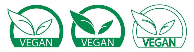 vegano icona. logo vegetariani simbolo. cartello eco cibo vettore. vettore