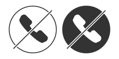 proibito chiamata icona. telefono no ansvel simbolo. cartello vietato A proposito di vettore. vettore