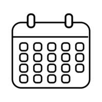 calendario icona. grafico giorni mese simbolo. cartello Piano dati carta vettore. vettore