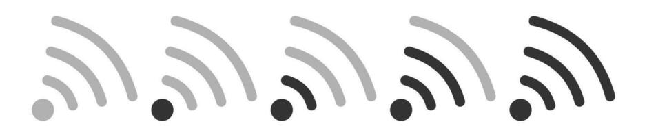 Wi-Fi icona impostare. senza fili segnale simbolo. cartello gratuito Internet vettore. vettore