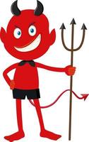 un personaggio dei cartoni animati del diavolo rosso con espressione facciale vettore