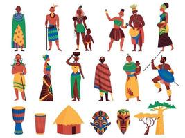 collezione di icone della cultura africana vettore