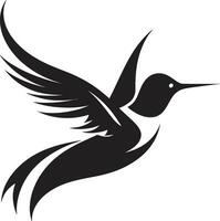 vettore colibrì silhouette icona maestoso colibrì emblema