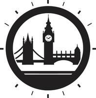 paesaggio urbano emblema vettore nero design Britannico capitale silhouette Londra vettore icona