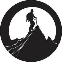 arrampicata sfida vettore design roccioso terreno esploratore nero icona