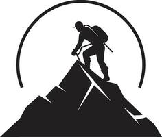 montagna scalatore profilo vettore nero design picco conquistatore nero vettore icona