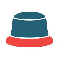 secchio cappello glifo Due colore icona design vettore