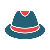 Panama cappello glifo Due colore icona design vettore