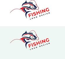 disegno del logo di pesca vettore