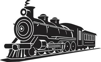 retrò treno Rete nero icona antico ferrovia sistema vettore nero design