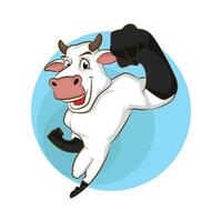 mucca portafortuna vettore. animale cartone animato illustrazione vettore