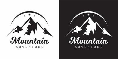 modello design logo montagna in bianco e nero