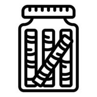 wafer rotoli vaso icona schema vettore. zuccherino caramella cibo vettore