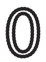 numero zero in bianco e nero fatto di corda vettore