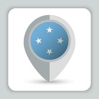 micronesia bandiera perno carta geografica icona vettore