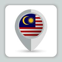 Malaysia bandiera perno carta geografica icona vettore