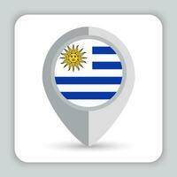 Uruguay bandiera perno carta geografica icona vettore