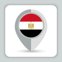 Egitto bandiera perno carta geografica icona vettore