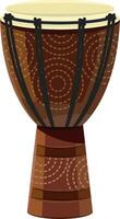 africano tamburo musicale strumento isolato su bianca backgrounddjembe vettore o colore illustrazione