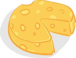 un' di colore giallo il giro formaggio vettore o colore illustrazione