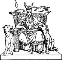 odin Vintage ▾ illustrazione. vettore