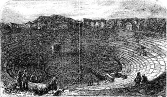 Verona arena nel 1890, nel veronese, Italia. Vintage ▾ incisione. vettore