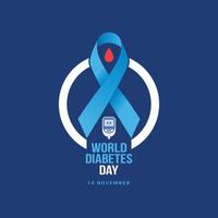 celebrazione del banner della giornata mondiale del diabete 14 novembre mese della consapevolezza vettore