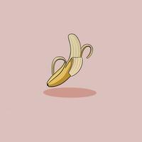 Banana nel piatto stile. Banana icona. vettore illustrazione isolato su pianura sfondo