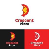 pizza a mezzaluna in modello di progettazione del logo in stile piatto vettore