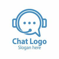 design del logo della chat vettore