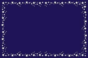 vettore festivo buio blu sfondo - vettore rettangolare Natale buio blu sfondo - bandiera con un' telaio di bianca piccolo volumetrica stelle con spazio per testo