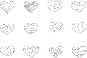 San Valentino cuori mano disegnato impostato vettore