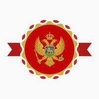 creativo montenegro bandiera emblema distintivo vettore