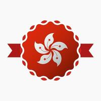 creativo hong kong bandiera emblema distintivo vettore