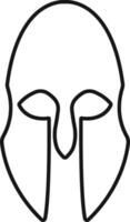 spartano casco icona nel linea stile. isolato su trasparente sfondo. uso per sicurezza greco Gladiatore design elementi emblemi creare per logo, etichetta, cartello, simbolo. vettore per applicazioni e sito web