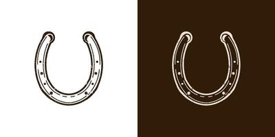 vettore logo illustrazione di grunge cavallo scarpa