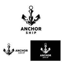 ancora logo semplice elegante design marino nave vettore icona simbolo illustrazione