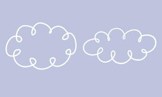 vettore mano disegnato lineare infantile nube disegno