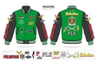 Vintage ▾ varsity Palestina nazione giacca modello modello vettore