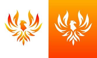 illustrazione vettore grafica di fuoco colorato Fenice uccello simbolo logo modello
