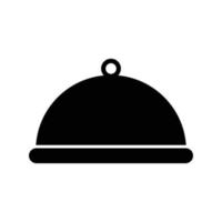 vassoio semplice con coperchio per servire cibo icona in stile linea alla moda isolato su sfondo bianco per app web e concetto mobile. illustrazione vettoriale