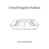 grafico design di il carrow strada stadio, norwich città, norwich città casa squadra. unito regno internazionale calcio stadio. premier lega vettore