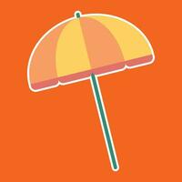spiaggia ombrello icona su arancia sfondo. piatto stile. vettore illustrazione.