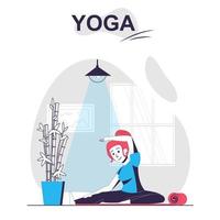 concetto di cartone animato isolato formazione yoga. vettore
