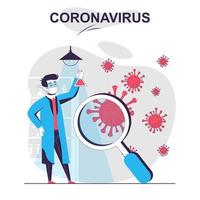 concetto di cartone animato isolato coronavirus. vettore