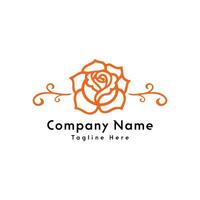 rosa fiore logo design icona vettore