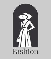 bellezza donna moda logo boutique disegno astratto icona vettore illustrazione