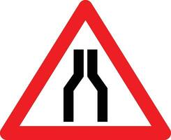 strozzatura di il strada icona. strada Narrows su tutti e due lati cartello. UK strada Narrows su tutti e due lati avanti simbolo. piatto stile. vettore