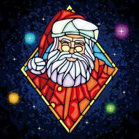 vettore illustrazione di Santa Claus con diamante confine, macchiato bicchiere stile